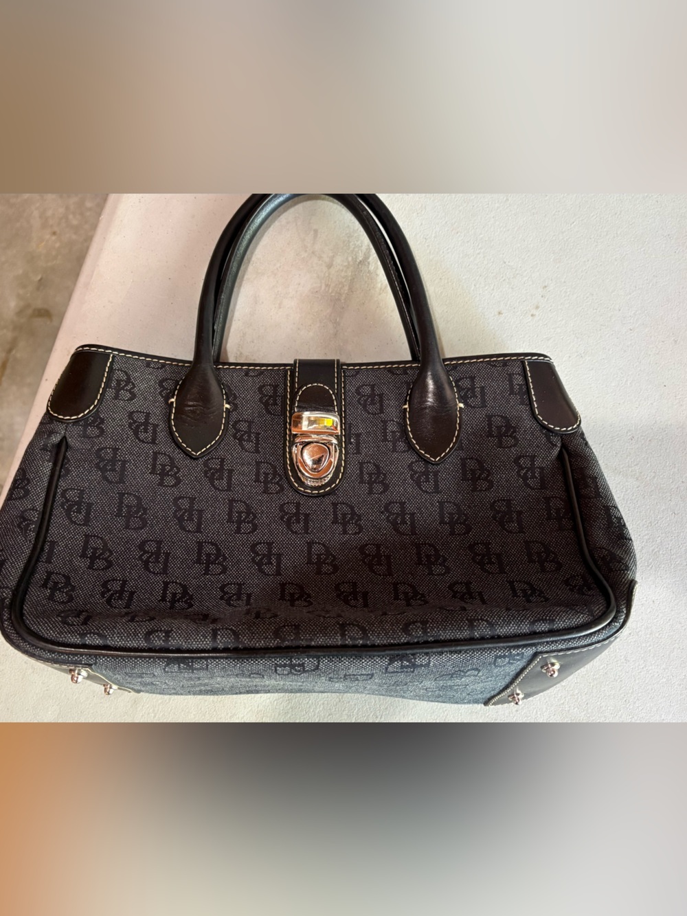 Classic Black Patterned Women's Satchel